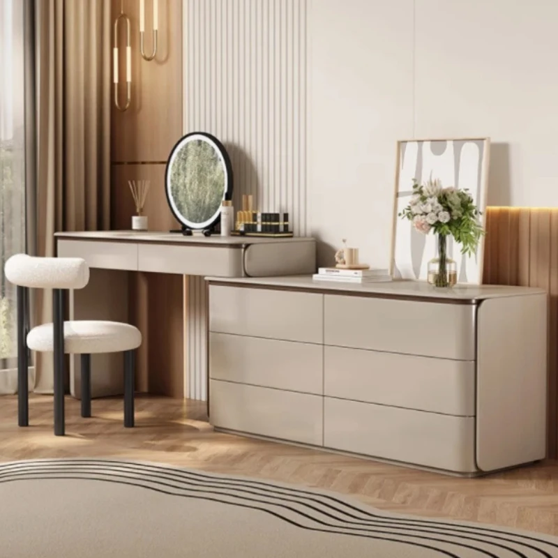 

Mirror Storage Luxury Dresser Wooden Natural Vanity Bedroom Dressers Mirrors Drawer Modern Penteadeiras De Maquiagem Furniture
