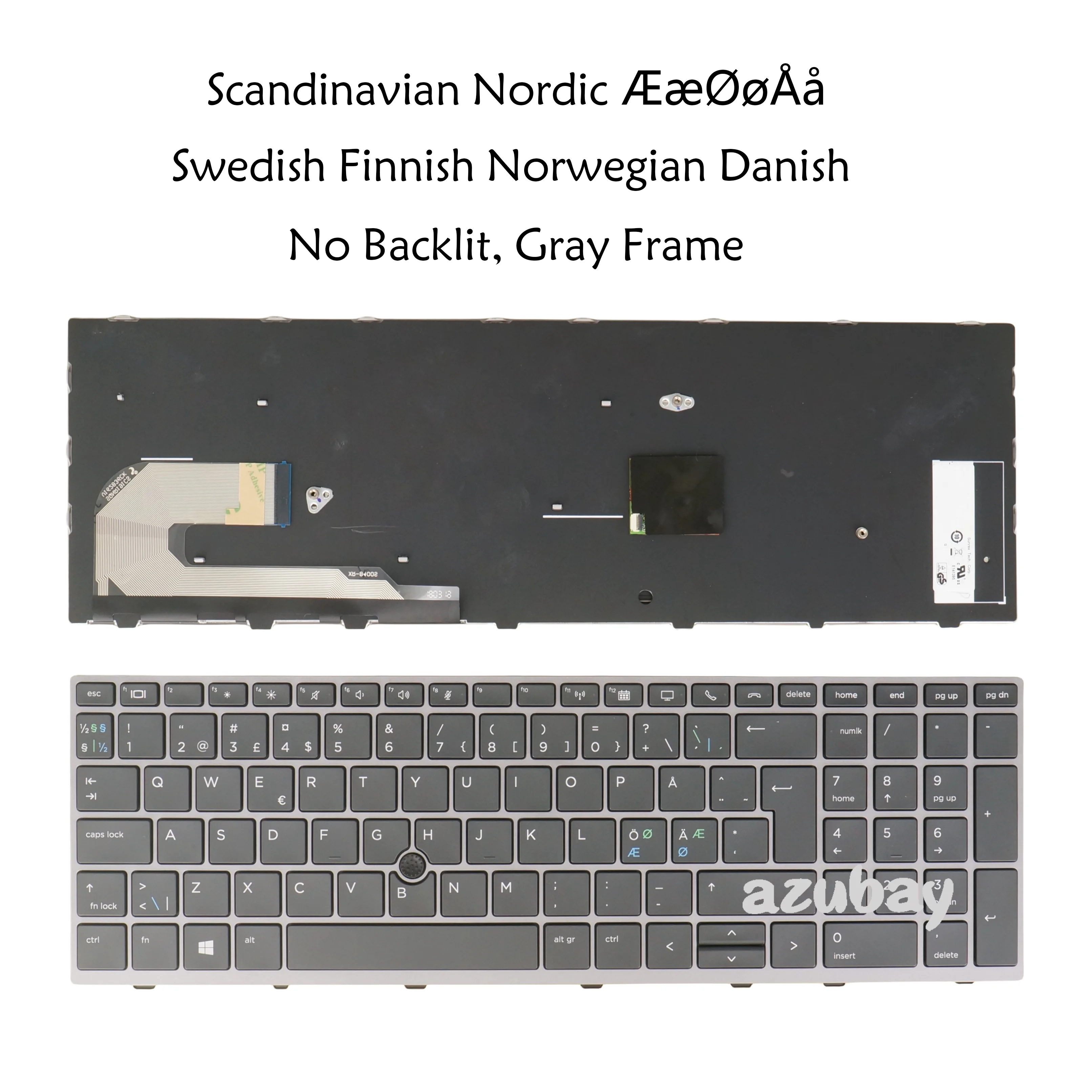 

Клавиатура для ноутбуков HP Elitebook 850 G5/G6, 755 G5, ZBook 15U G5/G6, L12999 без подсветки, раскладка Nordic (шведская, финская, датская, норвежская)