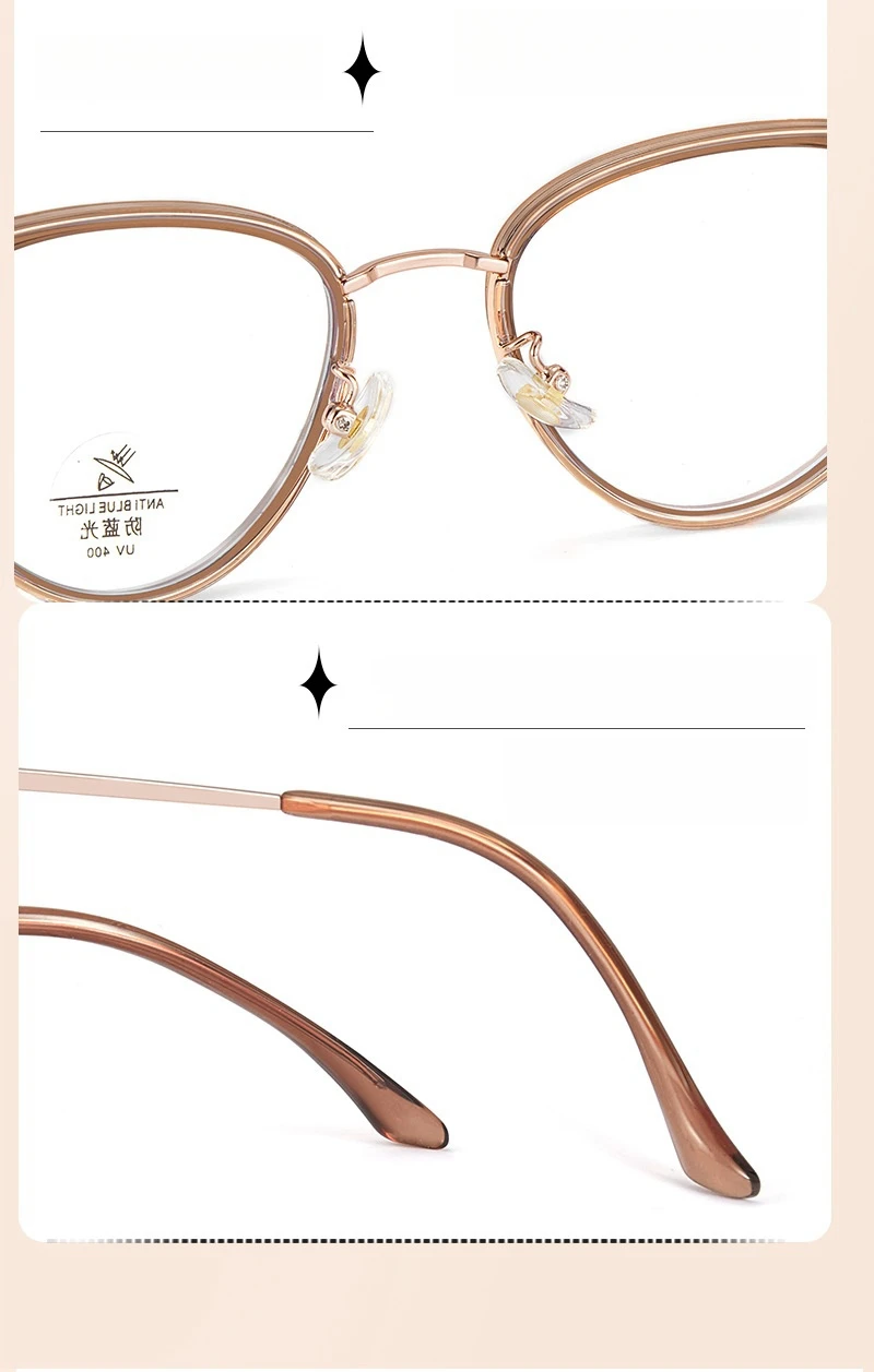 YIMARUILI Neue 2026 Trendige Legierung TR90 Brillengestell Retro Ultraleichte Optische Korrekturbrillenfassungen für Damen S11931 – Detail 13