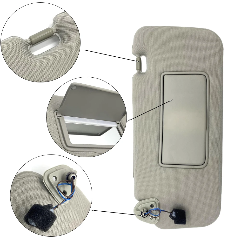 Car Sun Visor With Mirror and Light Grey Beige Sun Shade for Nissan Murano 2009 2010 2011 2012 2013 2014 Left Hand Driver - Image 6