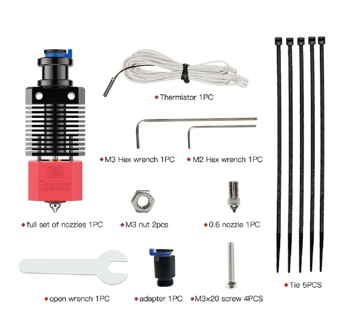 Top Spider-Kit de Hotend de alta temperatura para impresora 3D, alta velocidad, para Ender 3, Ender 3, V2, Ender 3 Pro, Ender 5, serie CR-10