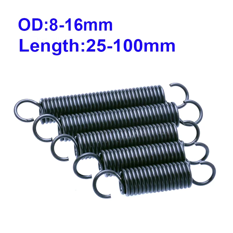 1 Pcs Steel Tension Spring With Hooks Extension Spring Oven Od 8-16mm Spring Od Length 25-100mm Product Details: