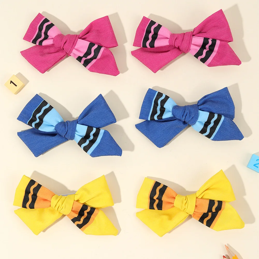 

36pcs Cute School Hairpin Headdress Pencil Shape Bow Hair Clips Sweet Barrettes Kids Hair Accessories Back to School Bulk Pack