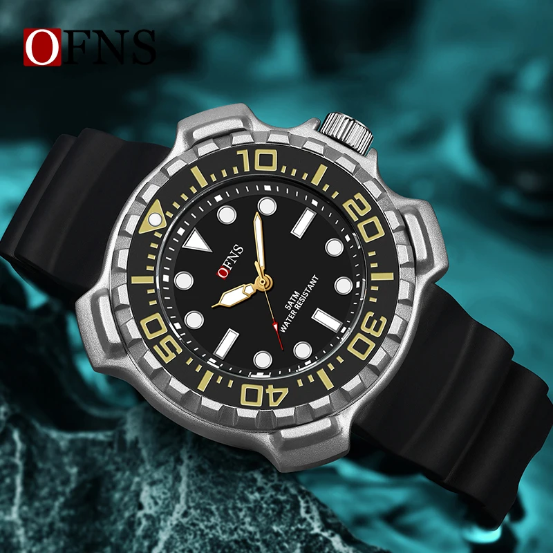 OFNS Top Luxury G Style Men Watches Silicone Strap Waterproof Outdoor Sport Quartz Men Watches Business Clock Relogio Masculino