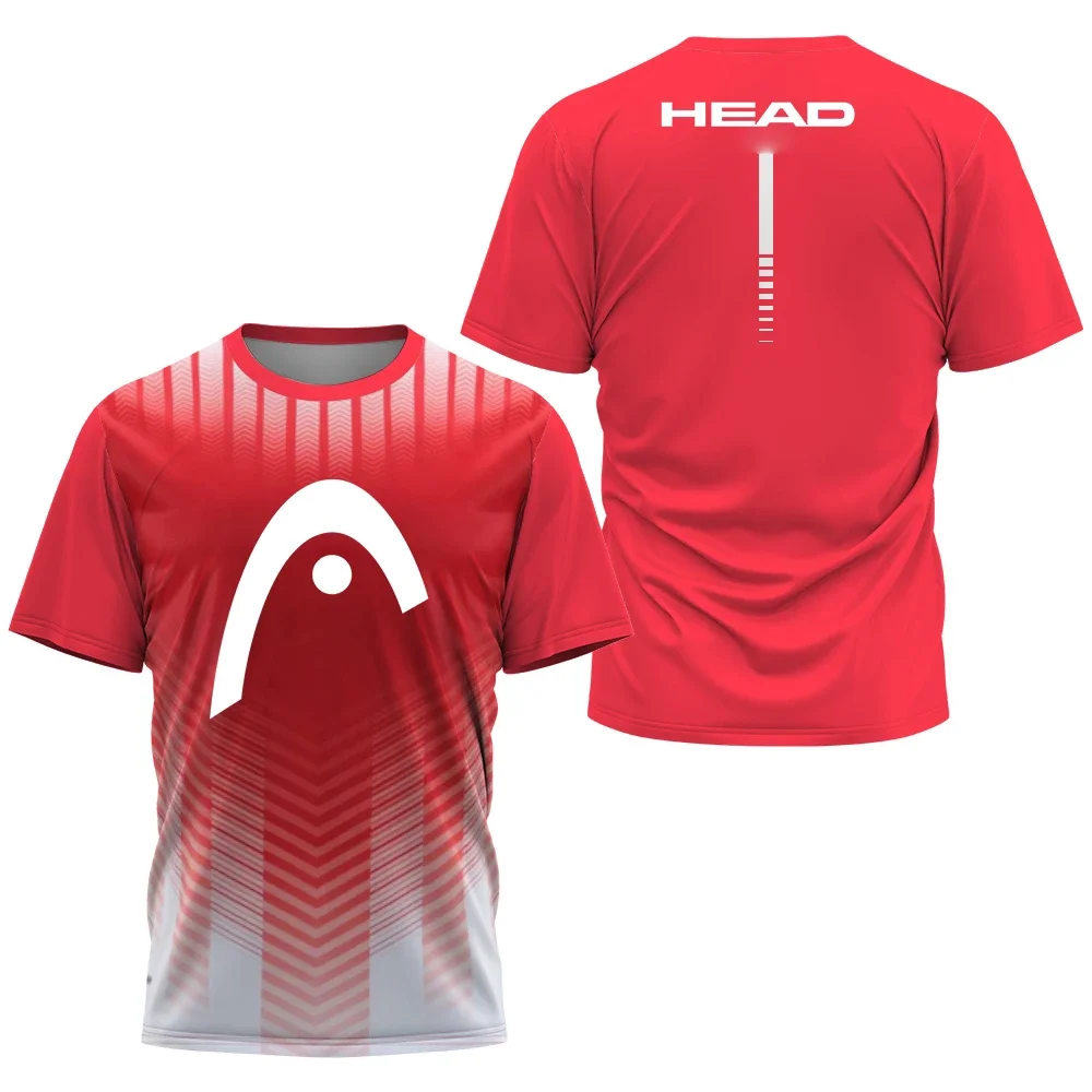 New Head 3D letter gradient printed t-shirt da uomo outdoor tennis sportswear casual girocollo a maniche corte top summer