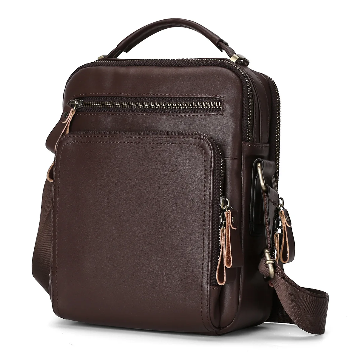 vinatge man square bag Men's Shoulder Bag Multifunctional Genuine Leather Crossbody Bag Stylish Top-grain Leather Men's Bag