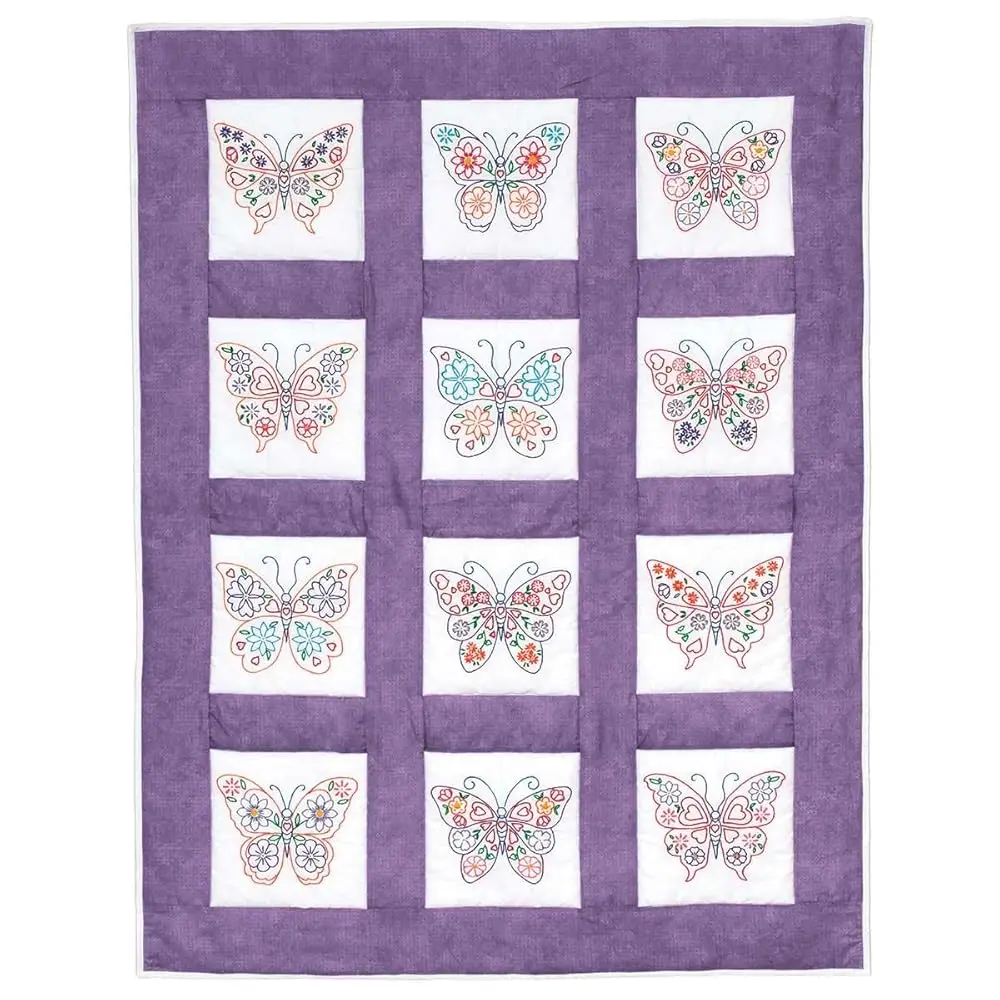 

Квадратные блоки для квилтинга с тематикой бабочек 9"