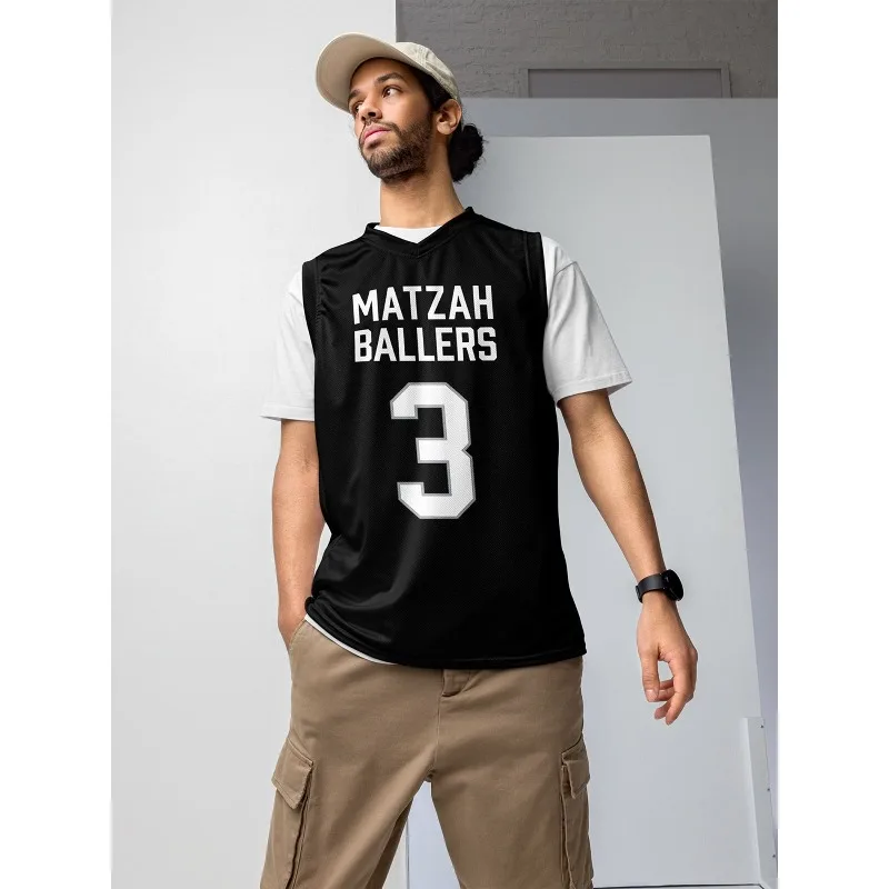 camiseta-unissex-de-basquete-matzah-ballers-3-sem-mangas-estilo-y2k-oversized-moda-esportiva-streetwear