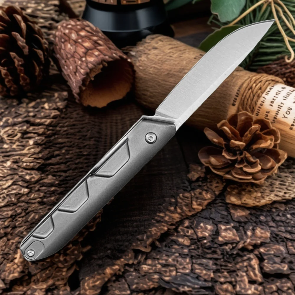 

FERRUM EDC Складной нож D2 Стальное лезвие с алюминиевой ручкой Открытый Охота Кемпинг Рыбалка Резка Туризм Инструмент с коробкой