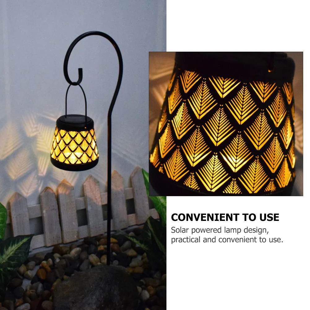 1Pcs Solar Yard Light Creative Iron Art Black Hollow Out Lantern Garden Outdoor Landscape Lighting Solar Energy Decorative Lamp