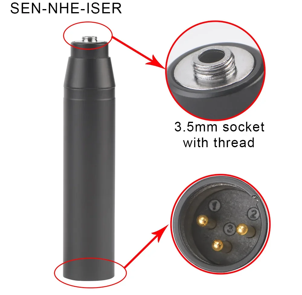 Adaptador de corriente fantasma de 48V para micrófono condensador Shu.re A.K.G Senheiser preamplificador en línea 3 pines/4 pines mini xlr o conector de 3,5mm a XLR
