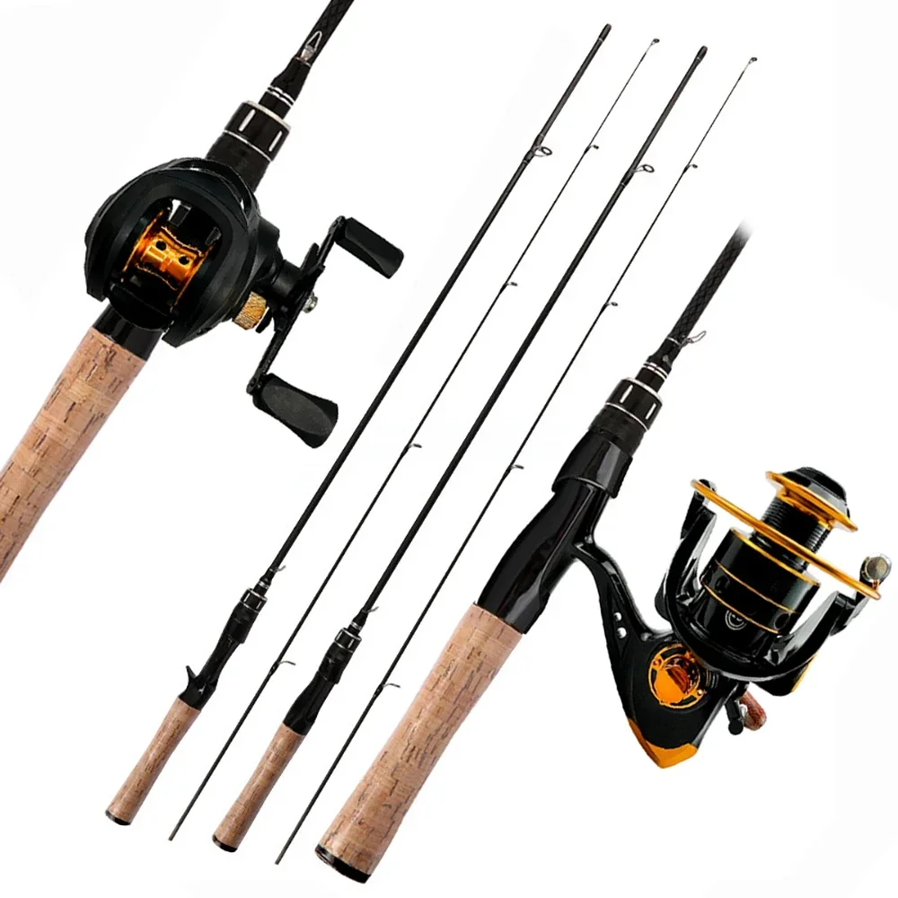 Lure Fishing Rod Reel Combo Set Outdoor Sport Feeder 2 Sections Fishing Pole Wheel Tackle Kit With Line Hook Bait 1.68/1.8m