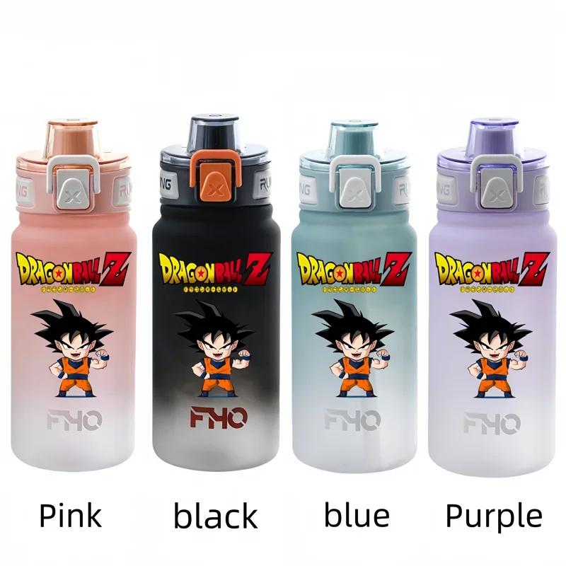 Dragon Ball 750ml Anime Plastic Anti-Drip Water Bottle Fitness Sports Large Capacity Torankusu Roshi Children and Students