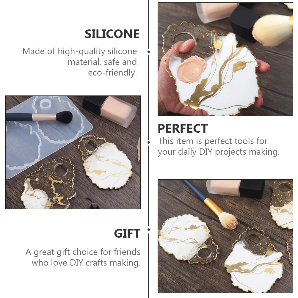 DIY Glue Mold Resin Jewelry Tray De Resina Coaster Making Molds Casting Crystal Epoxy Manual Palette