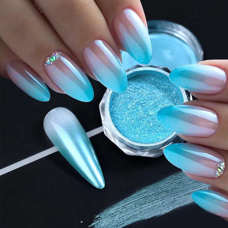 Neon Pearl Powder Gradient Glitter Mirror Pigment Metallic Effect Colorful Nail Art Dust Gel Polish Chrome Manicure Decorations