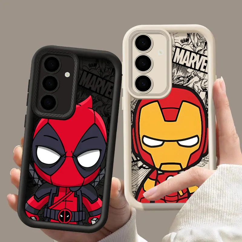 Cute Marvel Catoon For Samsung Galaxy S25 Ultra Case S24 S23 S21 S20 Fe S25 Ultra S22 Plus S24FE Shockproof Phone Cover Deadpool