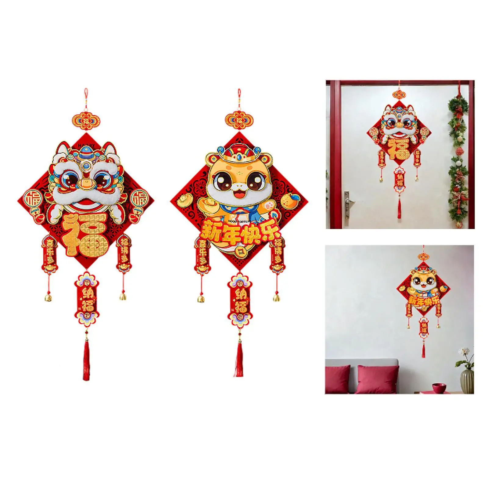 Chinese Snake New Year Hanging Decor 39x103cm for Various Occasions