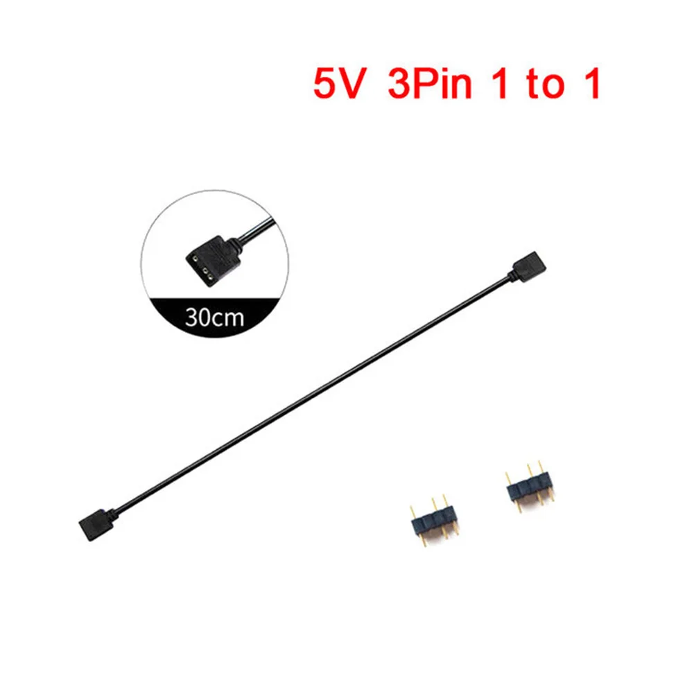 1 To 1 AURA Cable Computer Accessories 5V 3Pin/12V 4Pin Extension Adapter Cable 30cm Motherboard AURA Extension Cable for ASROCK