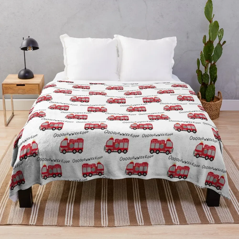 Firetruck - Red & White Throw Blanket Decorative Beds For Baby anime Blankets