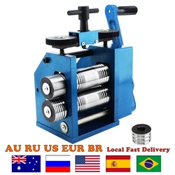 Manual Jewelry Rolling Mill Machine – 1:2.5 Gear Ratio, 0.1-7mm Adjustable Thickness, Wire and Metal Sheet Roller for Patterns