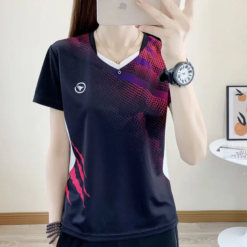 Quick Dry Sportswear Short Sleeve T-Shirt Women's Outdoor Fitness Exercise Breathable Fast Drying Shirt Men's Team Building