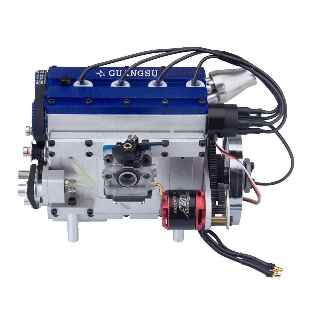 38CC V4 Four-stroke Gasoline Engine Model Mini Double Cam Gasoline Engine Model Three Piston Ring Boy Birthday Gift