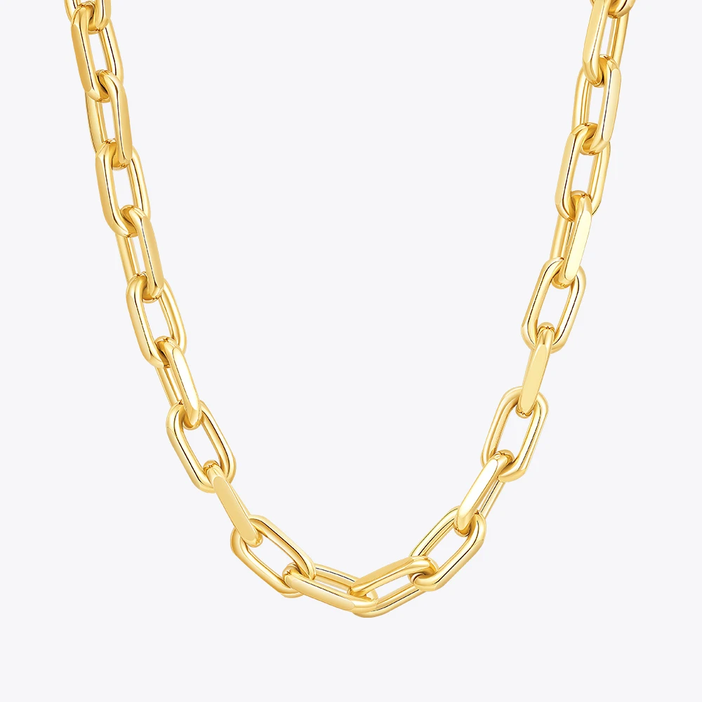 ENFASHION Collares Para Mujer Big Link Chain Oval Necklace For Women's Stainless Steel 18k Gold Plated Jewelry Party Gift 243448