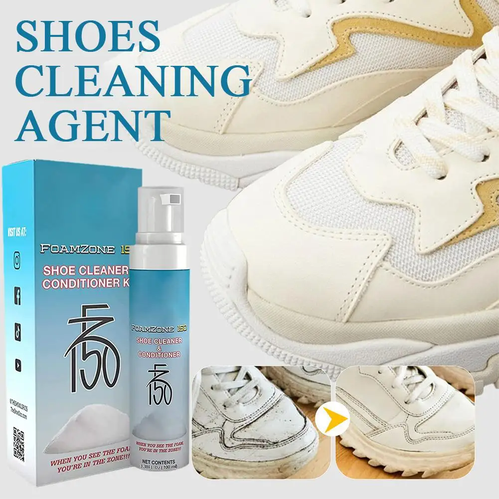 100ml White Shoes Cleaning Gel Clean Shoe Stain Whitening Cleansing Polish Foam Deoxidizer Gel For Sneaker Remove Yellow Ed P5C3