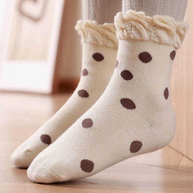 5Pcs/set Spring Autumn Children Mesh Socks For Girls Boys Cute Dot Toddler Kids Short Socks Baby Newborn Sweet Princess Socks