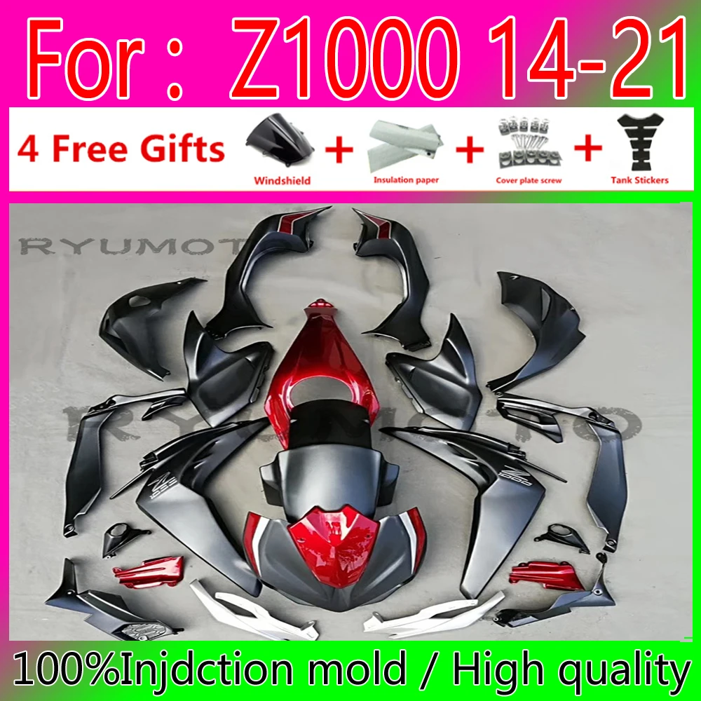 

Motorcycle Injection Full Fairing Kit For Kawasaki Z1000 2014 2021 z1000 2014-2021 Bodywork Fairings red gray