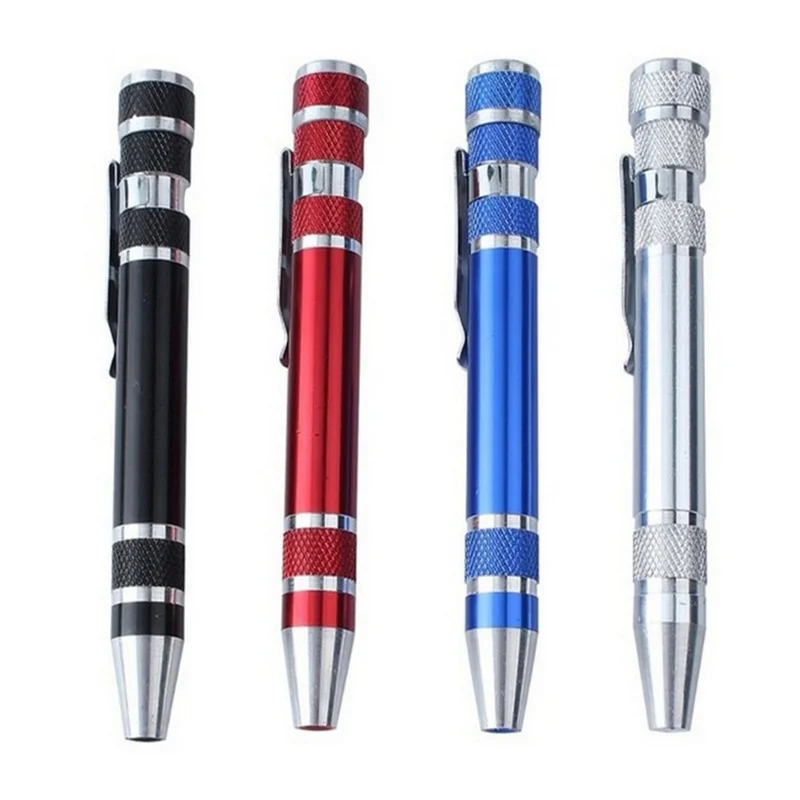 

50pcs Multifunctional 8 in 1 Screwdriver Aluminum Alloy Combination Removal Pen Maintenance Screwdriver Household Removal Pen