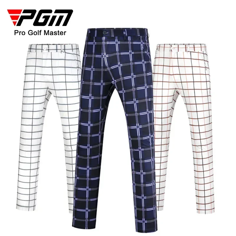 

PGM Men's Golf Pants Men's Golf Pants Checkered Slim Fit Sports Pants Men's