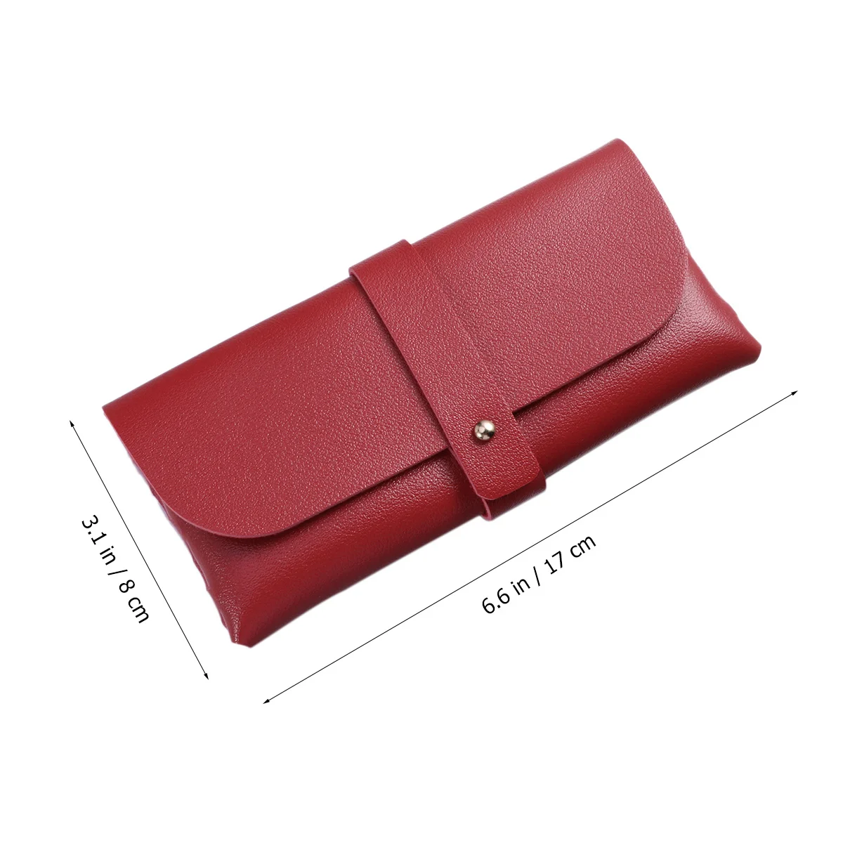 

Fashion Red PVC Glasses Case Handmade Buckle Clamshell Stylish Cover Bag Large Capacity Glasses Holder Protective Shell