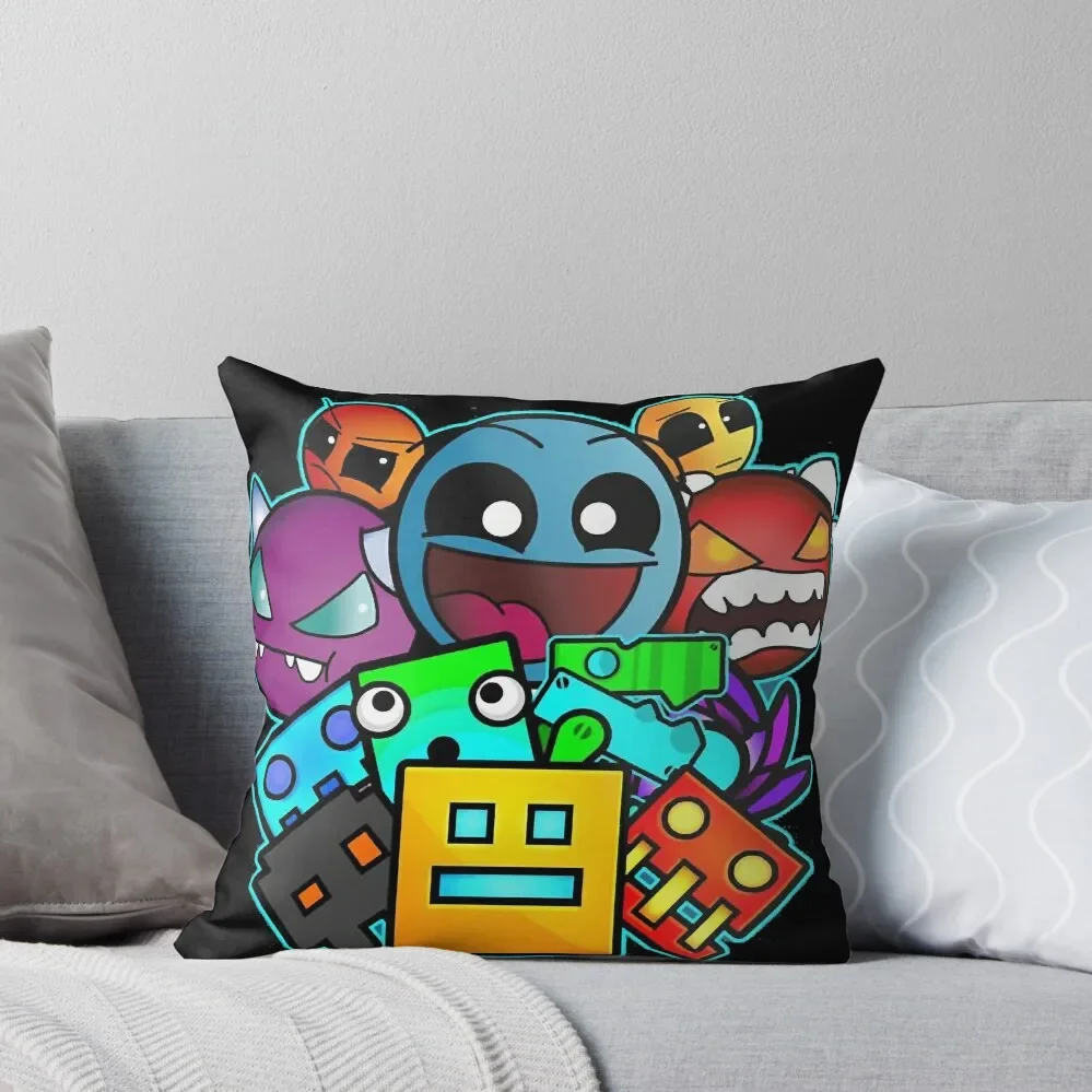 

Geometric Dash Throw Pillow