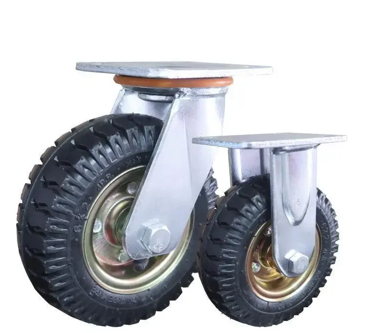 1pcs-8 Inch Caster Pneumatic Wheel/inflatable Tire Rubber Caster Trolley Wheel Silent Heavy Duty Wheel
