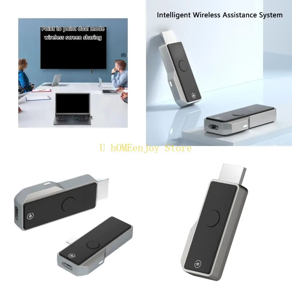 

B0KF 50m Video Transmitter and Receiver Type C Wireless Extender Display Adapter for Laptop PC To Phone Camera Projector