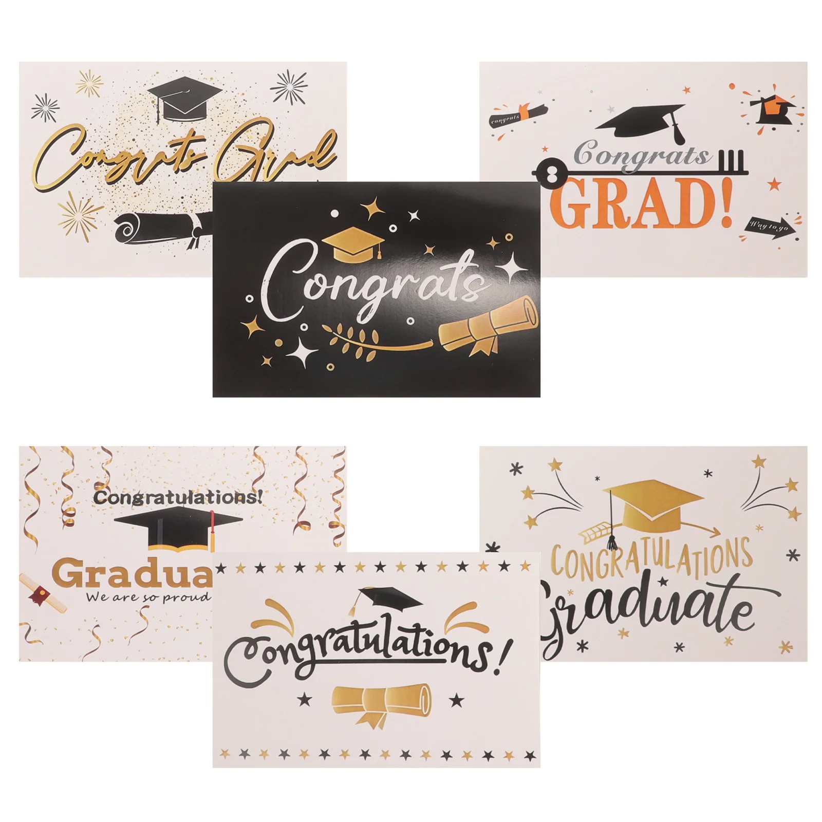 

6 Sets Greeting Card Creative Graduation Cards Gifts Congratulations Season Delicate Paper