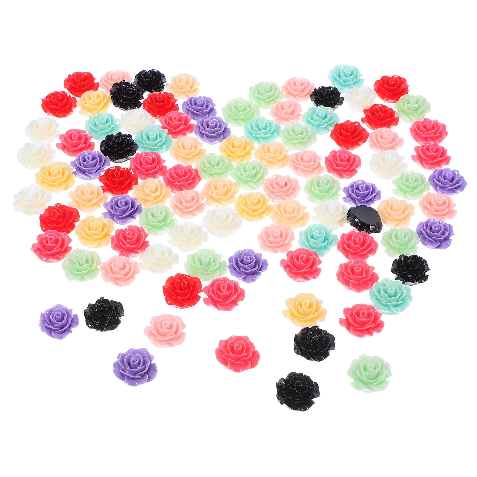 

100 Pcs Resin Rose Items Crafts Bead Beads for Flatback Roses Cell Phone Butterfly