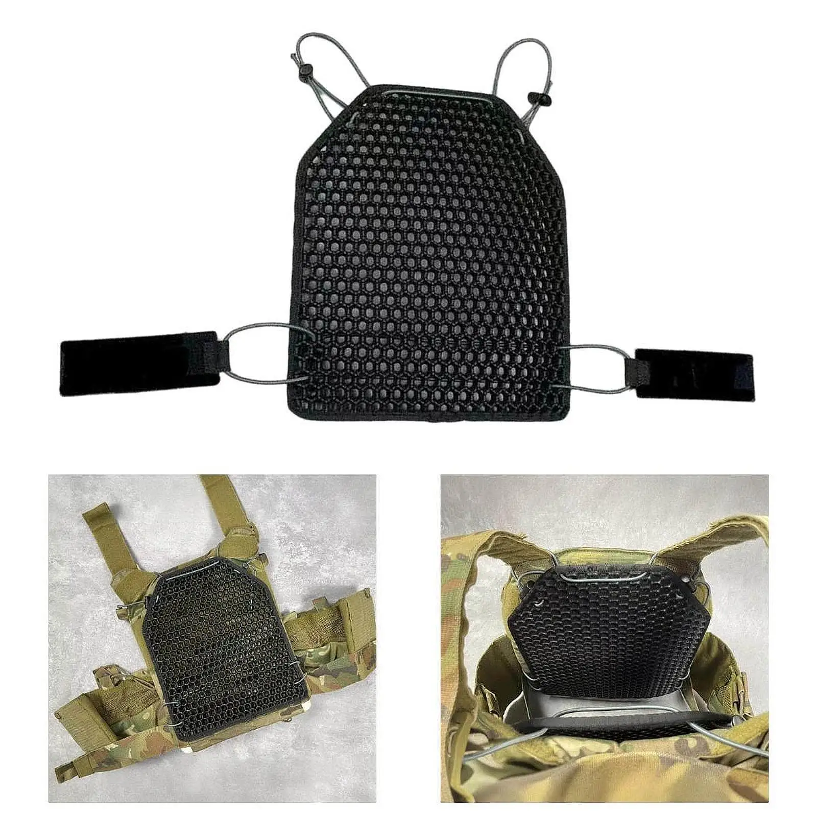 Cooling Pad Liner for Vest Black Foam Cushion Breathable Back Ventilation for Rucking and Long Missions