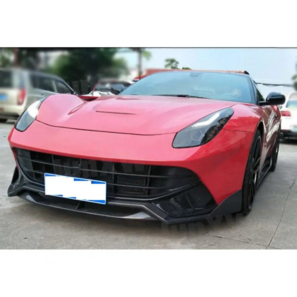 Carbon Fiber Front Bumper Lip Spoiler Case for Ferrari F12 Berlinetta 2013-2016 FRP Head Chin Shovel Protector Car Decoration