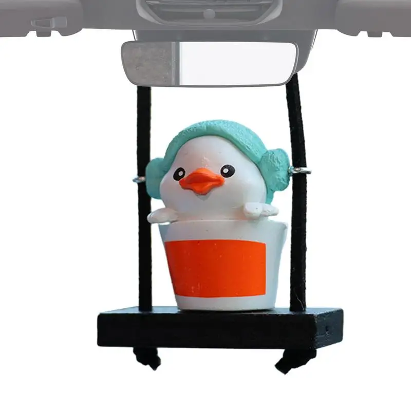 Cool Swing Duck Car Pendant Cute Swing Duck Car Pendant With Funny Raincoat Cute Raincoat Swinging Duck Car Pendant For Living