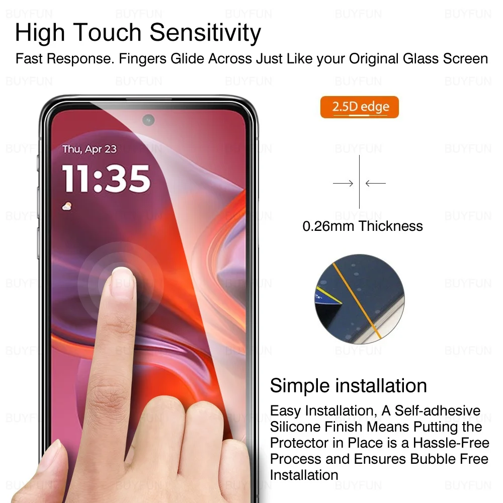 3 قطعة الزجاج المقسى لموتورولا موتو G15 Power G05 G35 G55 G75 E15 E14 5G واقي للشاشة MotoG15 Power G 05 75 55 35 6.67"