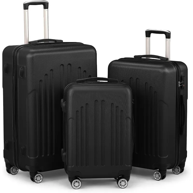 

Luggage Sets 3 Piece, PC+ABS Hardside Suitcase Set with Double Spinner Wheels & TSA Lock for Travel Business, 3-Piece