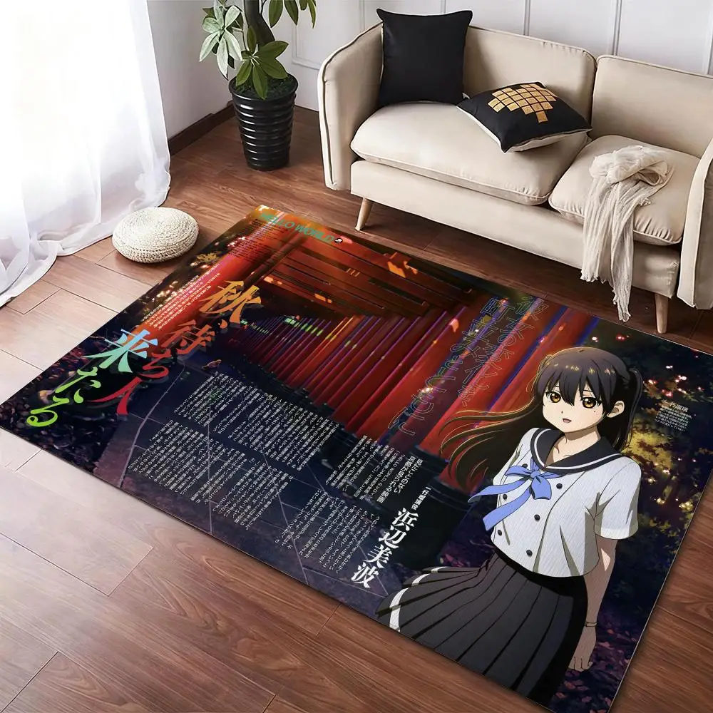 

H-Hello world cute anime Floor Mat Soft Thickened Non-Slip Door Mat for Living Room Home Decor Flannel Rugs