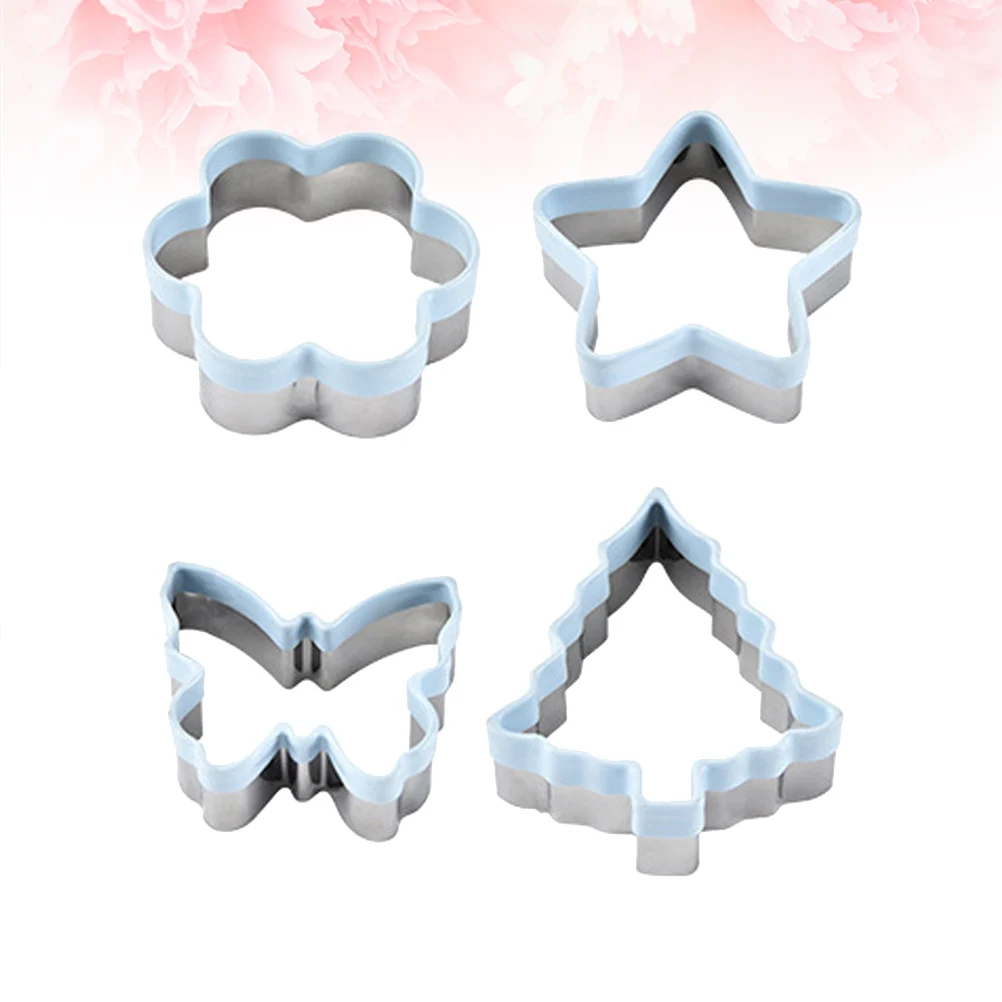 

4 pcs Stainless Steel Cookie Set Christmas Tree Mold for Baking DIY Cookies Easy Clean Fun Shape Gastronomy