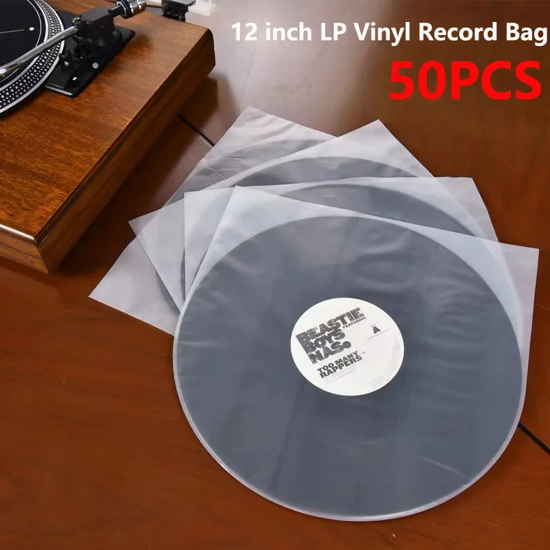 Novo 50 pçs 12 "protetor de registro de vinil transparente lp registro sacos de plástico anti-estático mangas de registro de vinil saco de filme interno
