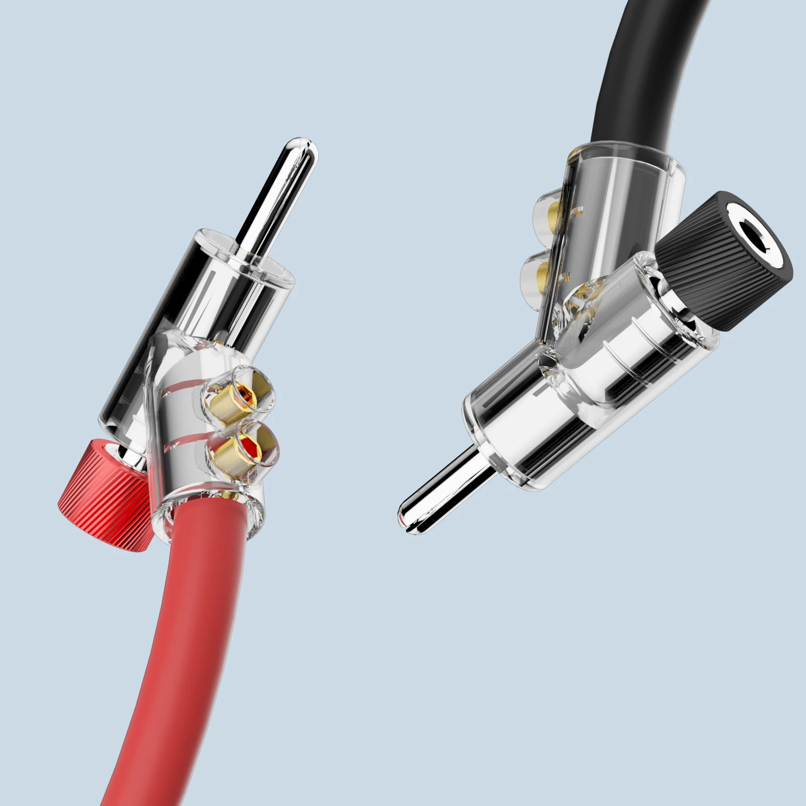 45 Degree Banana Connector Double Screw Speaker Banana Plug Rhodium Plated Lockable Speaker