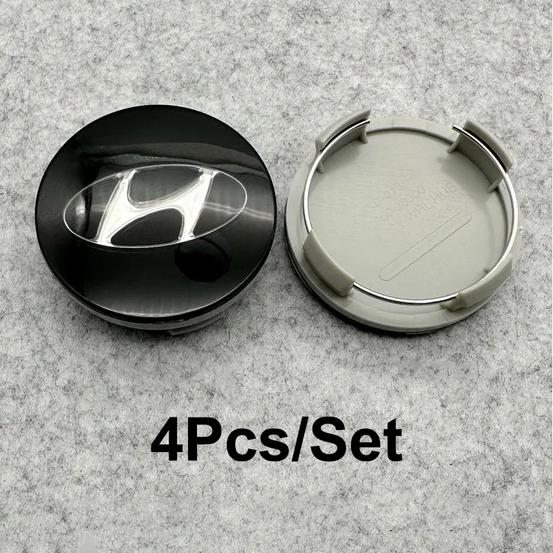 4 stuks 60mm wieldoppen met logo voor Hyundai Palisade Bayon Tucson Inster NEXO Creta i30 i20 i10 Grand - afbeelding 1
