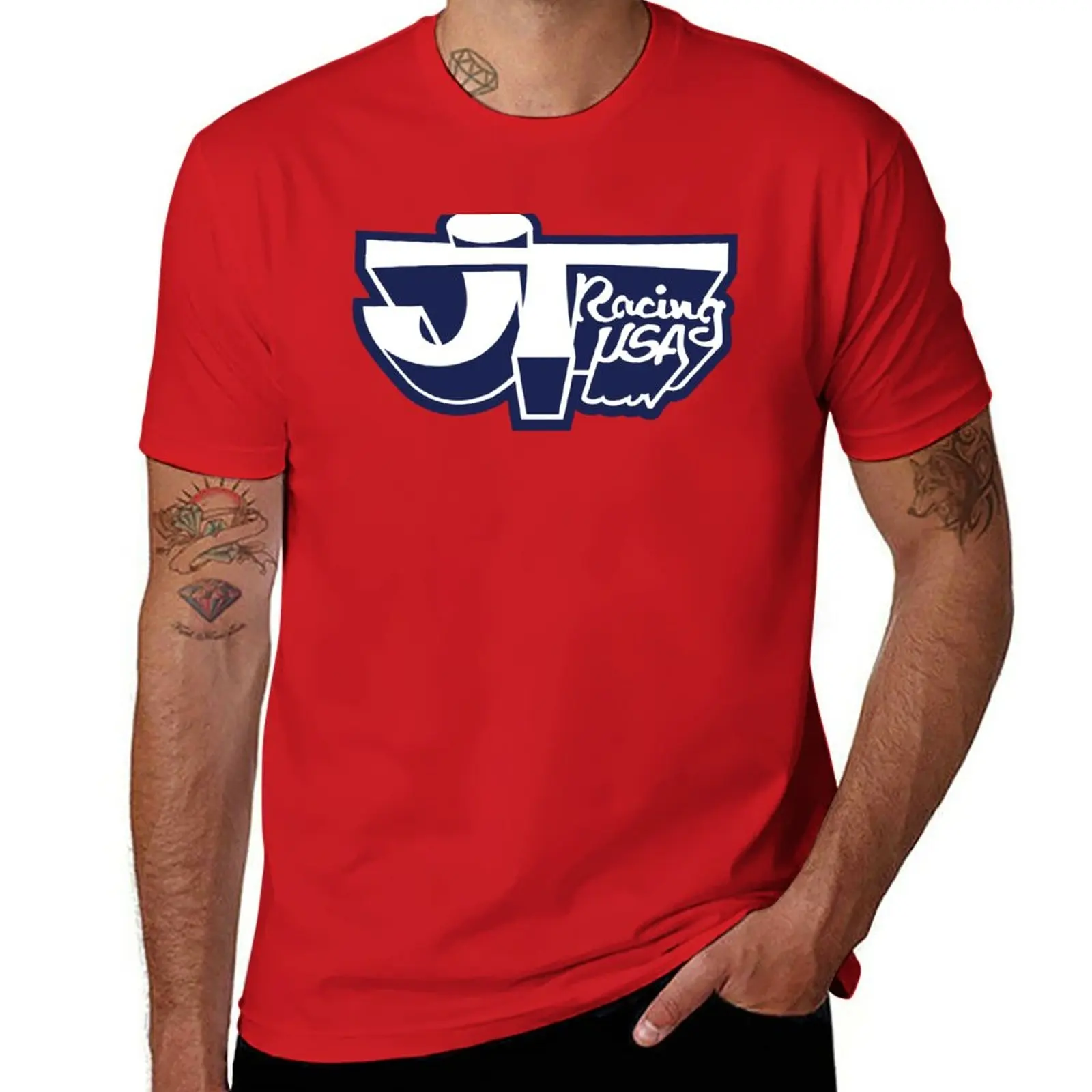 New JT Racing USA WHITE/BLUE- Old School BMX T-Shirt custom t shirt plus size tops t shirts for men