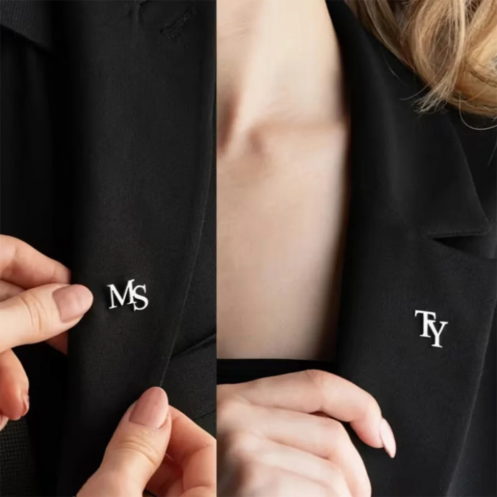 

Personalized fashion customized brooch elegant name simple design casual clothing perfect wedding suit accessories